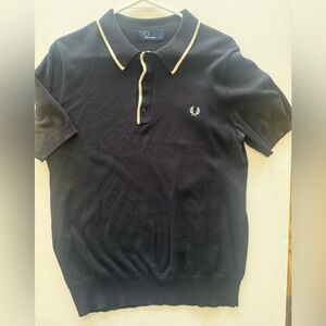 Fred Perry Black knit shirt M